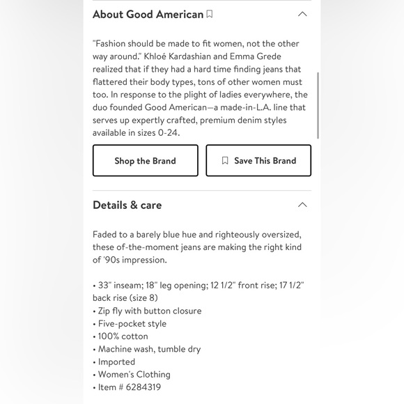 Good America Good 90s High Waisted Loose nonstretch Jeans *New with tags - Picture 3 of 10